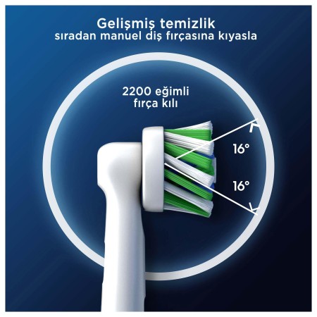 Oral-B Pro Cross Action X-Filament Şarjlı Diş Fırçası Yedek Başlığı 2 Adet - Thumbnail