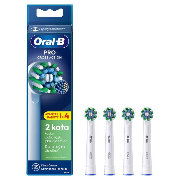 Oral-B Pro Cross Action X-Filament Şarjlı Diş Fırçası Yedek Başlığı 4 Adet - 1