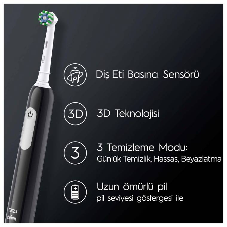 Oral-B Pro Series 1 İkili Paket, Siyah ve Mavi Şarjlı Diş Fırçaları - 2