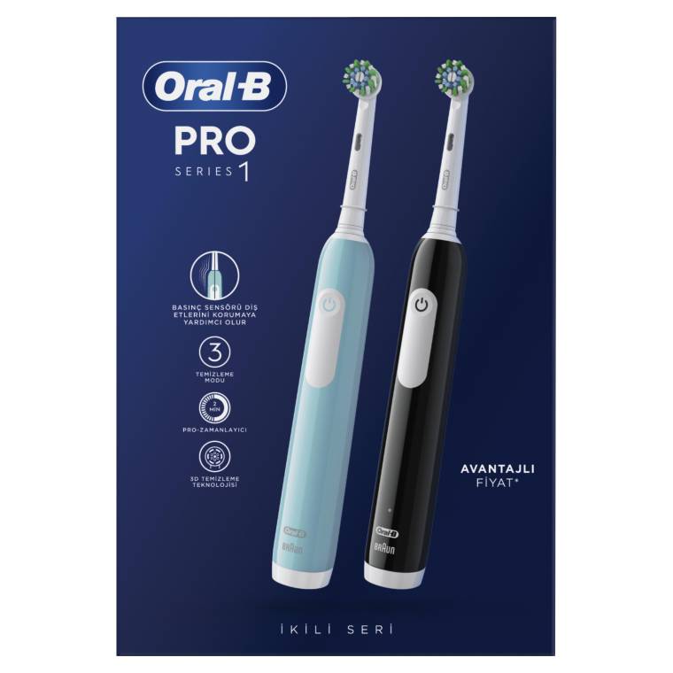 Oral-B Pro Series 1 İkili Paket, Siyah ve Mavi Şarjlı Diş Fırçaları - 8