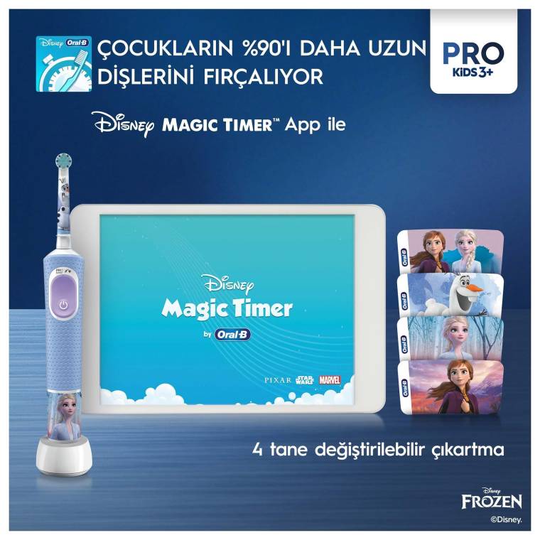 Oral-B Vitality Pro Frozen Özel Seri Çocuklar İçin Şarj Edilebilir Diş Fırçası - 8